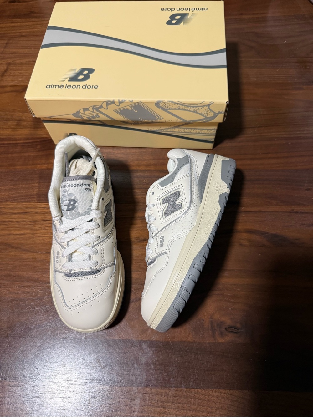 Aime Leon Dore ALD New Balance 550 PS Little Kid Size 1.5 Sneakers Grey/White